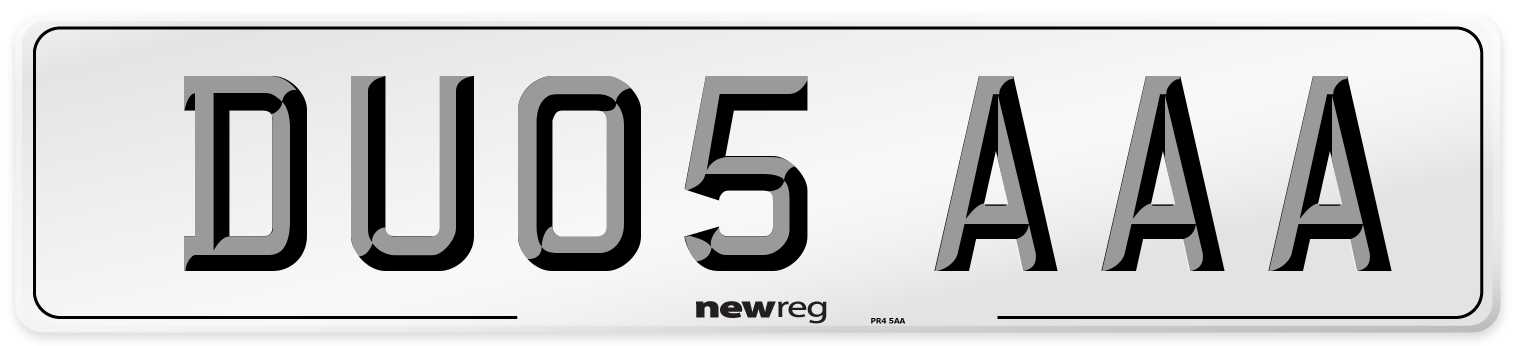 DU05 AAA Number Plate from New Reg